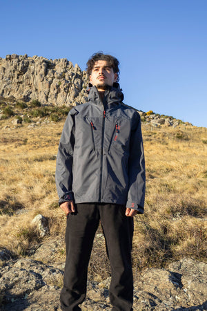 Lonely Track Outlander Waterproof Jacket in grey - 10,000mm waterproof, fully taped ripstop outdoor jacket