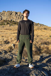 Lonely Track Buffer Pants in forest green - men's fleece pants with elastic waist