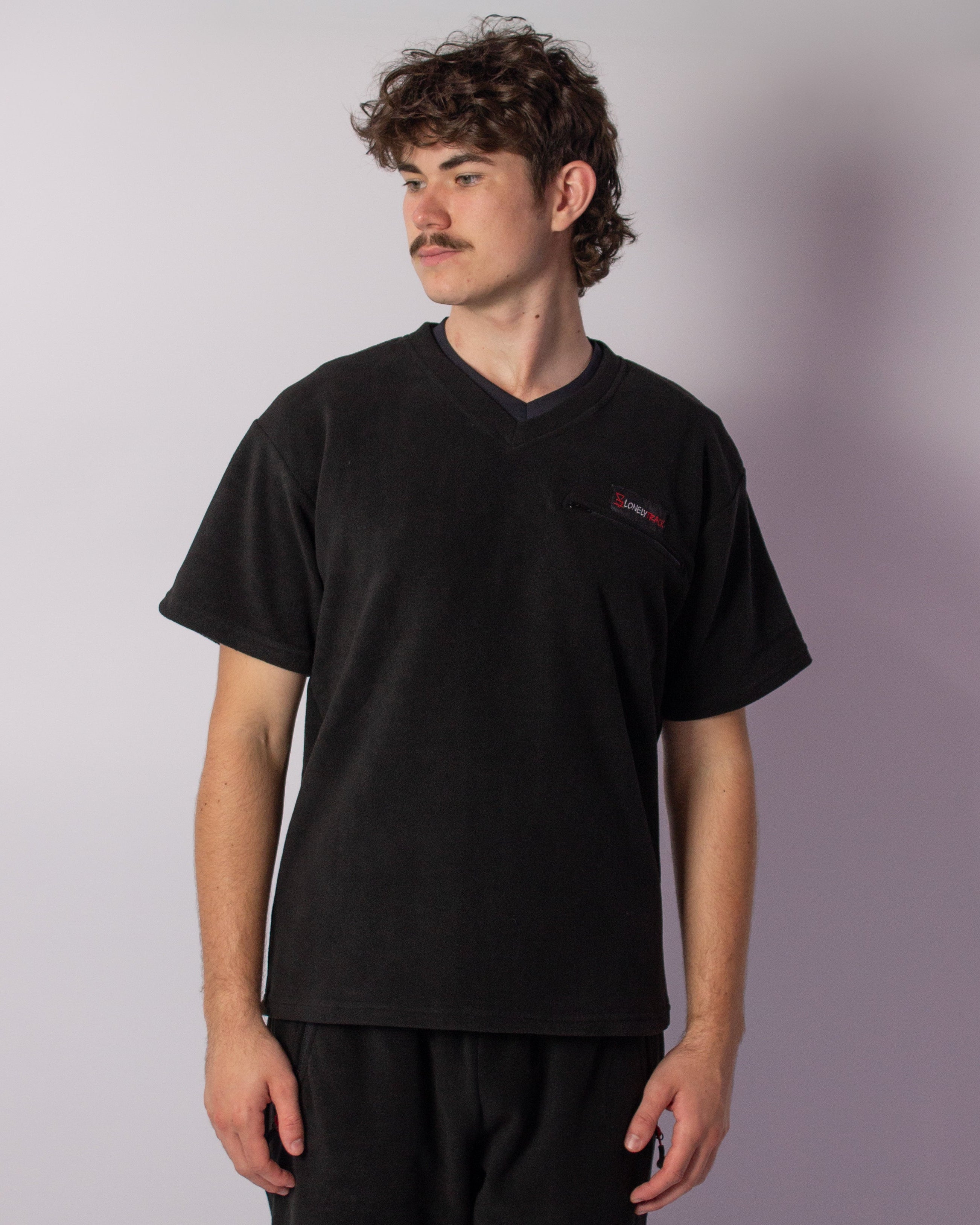 Lonely Track Venture Zip Tee - lightweight fleece zip tee