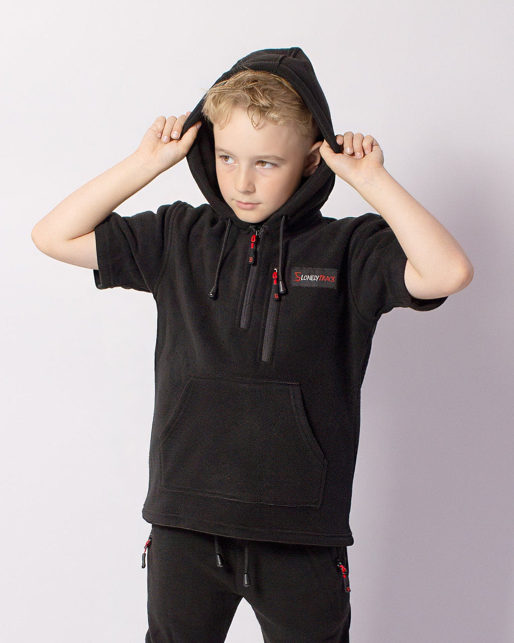 Lonely Track Kids Rogue Tee - soft fleece hooded tee for kids