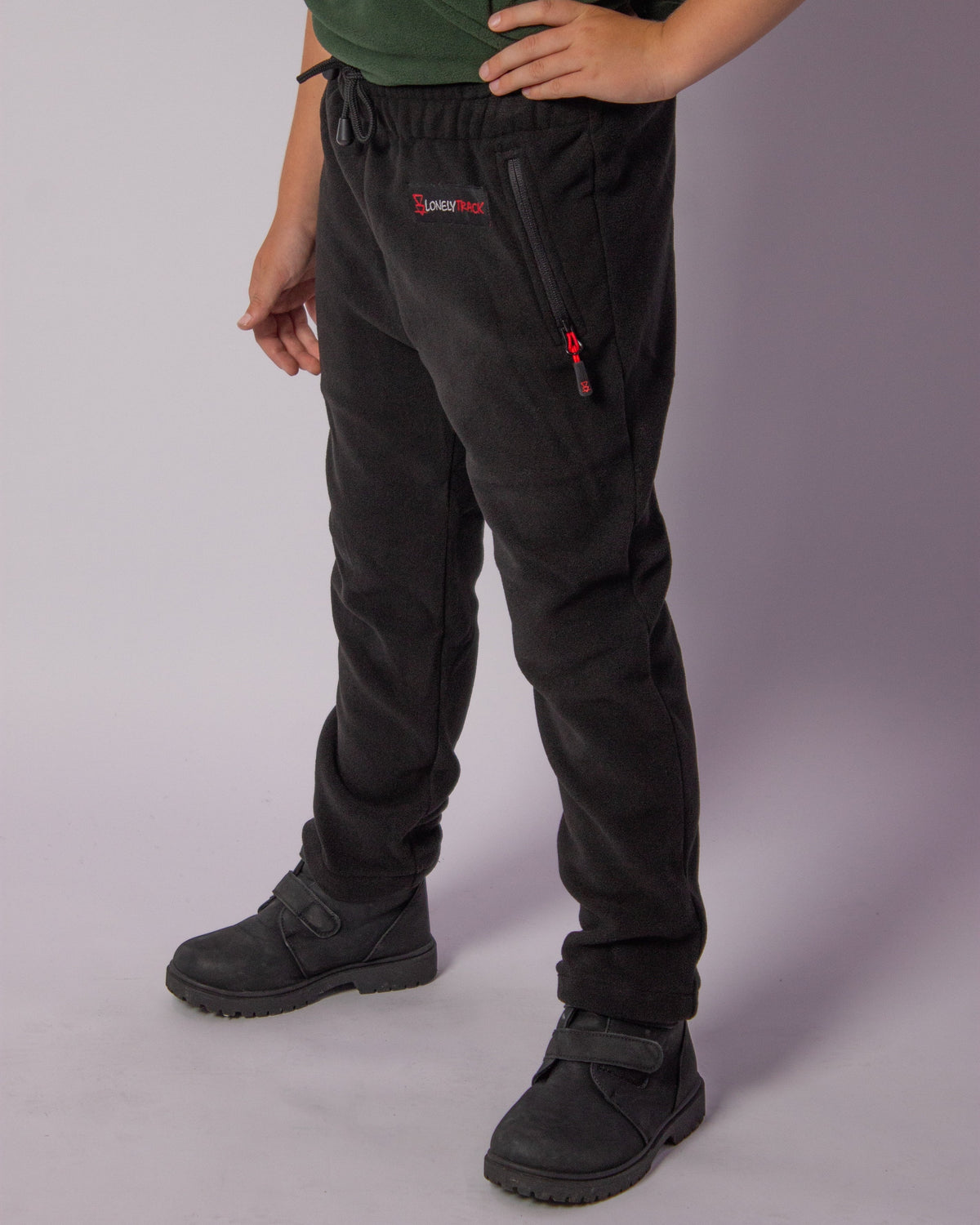 Lonely Track Kids Rookie Pants - kids fleece pants with elastic waist and pockets