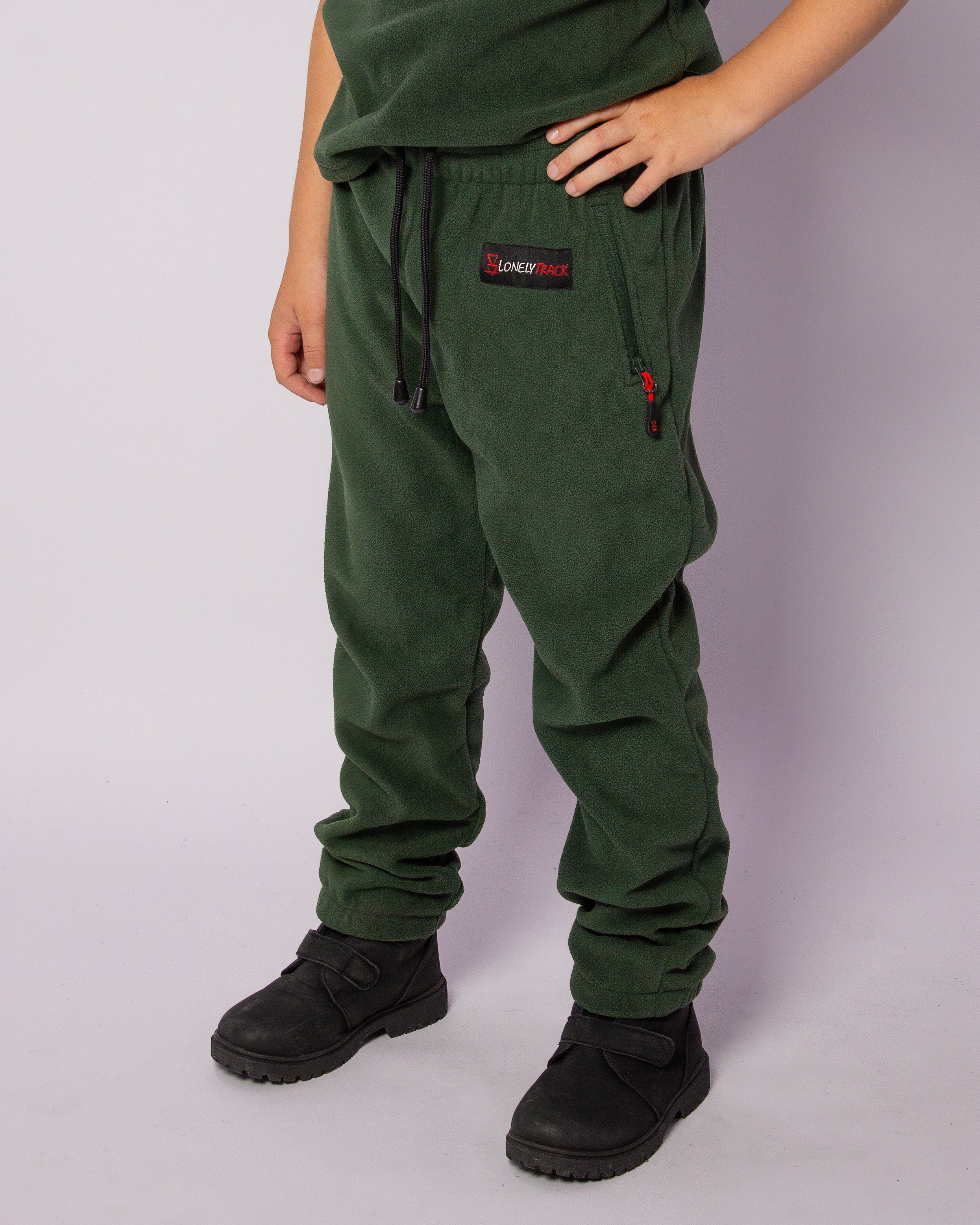 Lonely Track Kids Rookie Pants - kids fleece pants with elastic waist and pockets