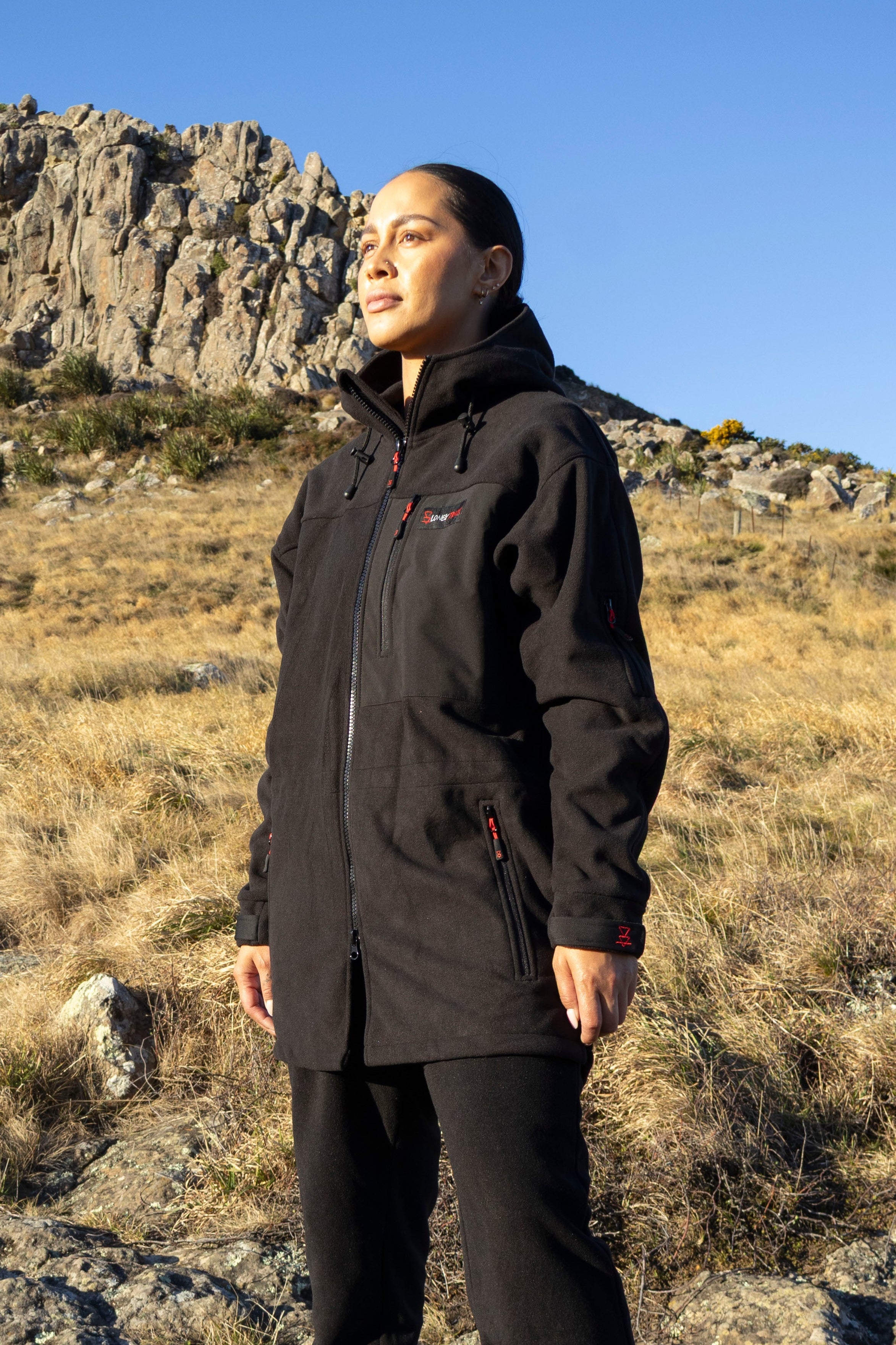 Lonely Track Mokau Fleece Jacket - women's heavyweight DWR fleece with large pockets