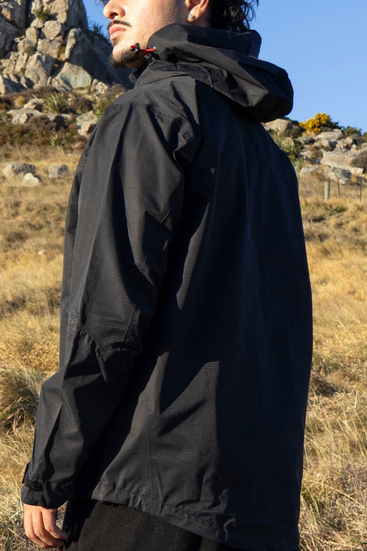 Lonely Track Outlander Waterproof Jacket in black - 10,000mm waterproof, fully taped ripstop outdoor jacket