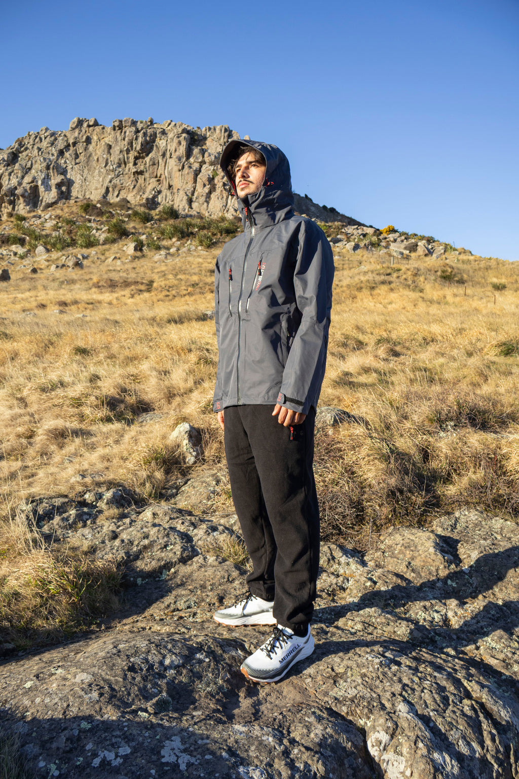 Lonely Track Outlander Waterproof Jacket in grey - 10,000mm waterproof, fully taped ripstop outdoor jacket