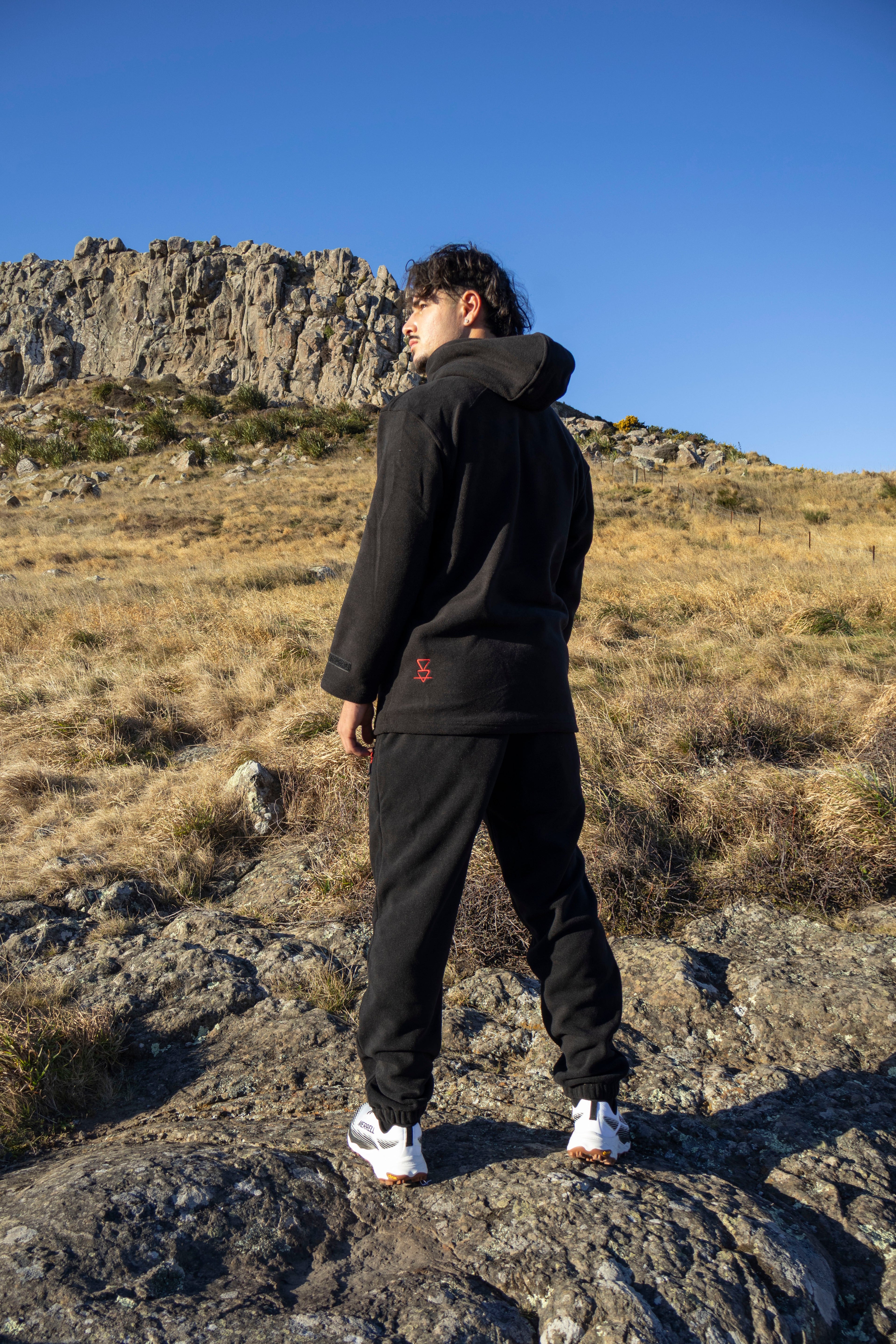 Lonely Track Rogue Fleece Hoodie - men's soft fleece with kangaroo pocket and quarter zip