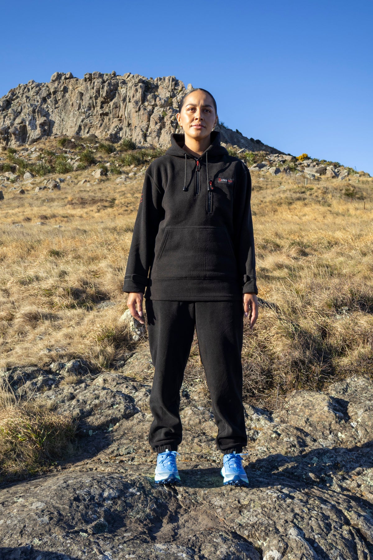 Lonely Track Rogue Fleece Hoodie - women's soft fleece with kangaroo pocket and quarter zip