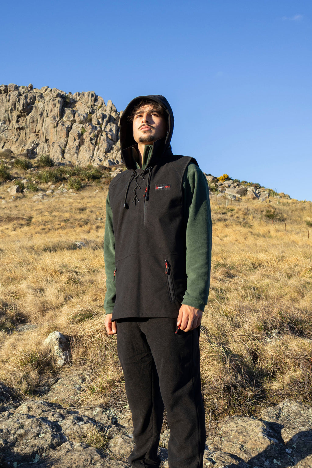 Lonely Track Wilder Sleeveless Vest - men's wind resistant Tricot fleece vest
